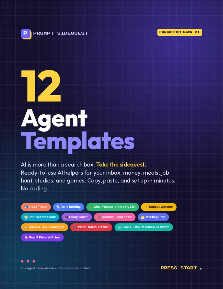 Agent Template Pack cover: 12 Agent Templates