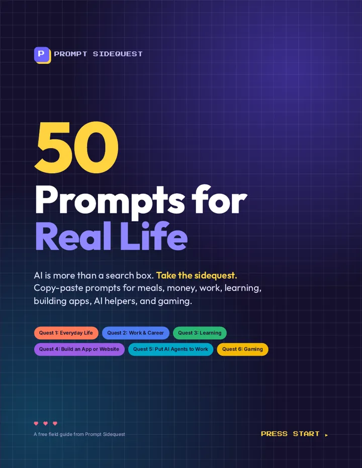 Free 50-prompt pack page 1